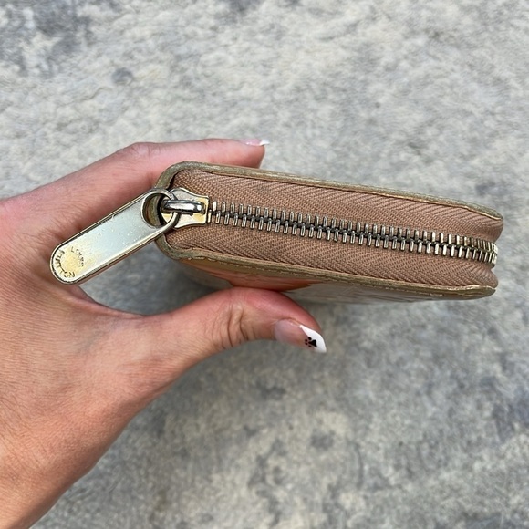 Louis Vuitton Monogram Vernis Beige Tan Zip Around Long Wallet Designer - Picture 8 of 16